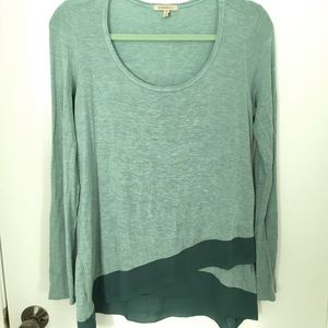 Anthropologie Bordeaux Long Sleeve Turquoise Top
